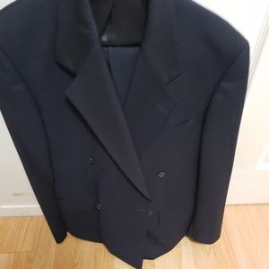 Navy Mario caldi Italian wool suit double breasted